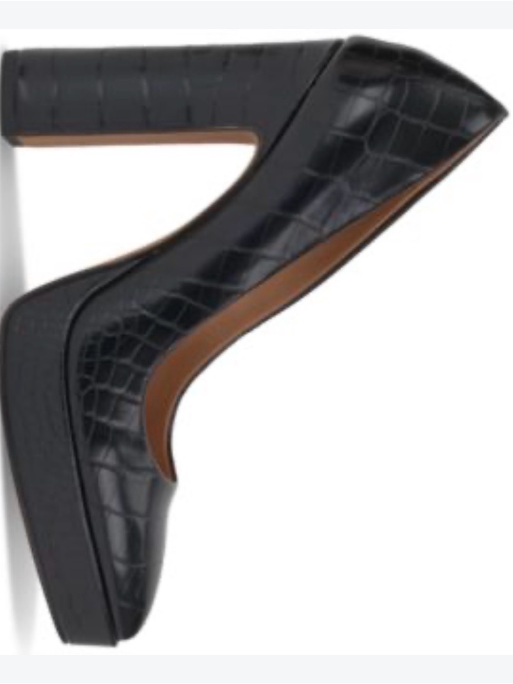 Jessica Simpson Black Croc-Embossed Platform Heel